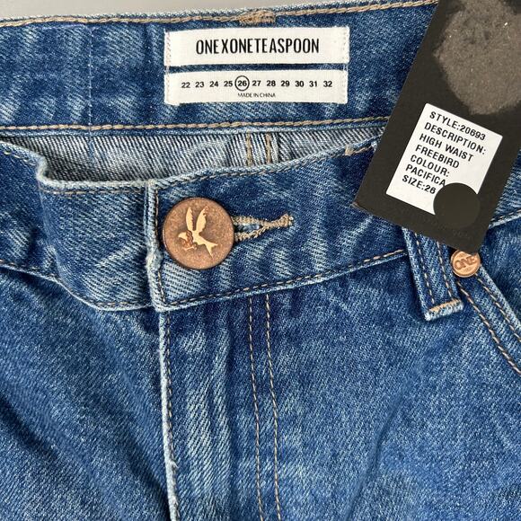 ONE Teaspoon Freebirds High Waist Skinny Jeans in Pacifica Blue - Picture 5 of 7